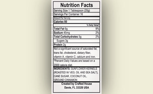 Crafted House Cinnamon Sun Butter – Creamy Spiced Seed Butter | Handcrafted Small Batch Spread (Net Wt. 12oz (340g))